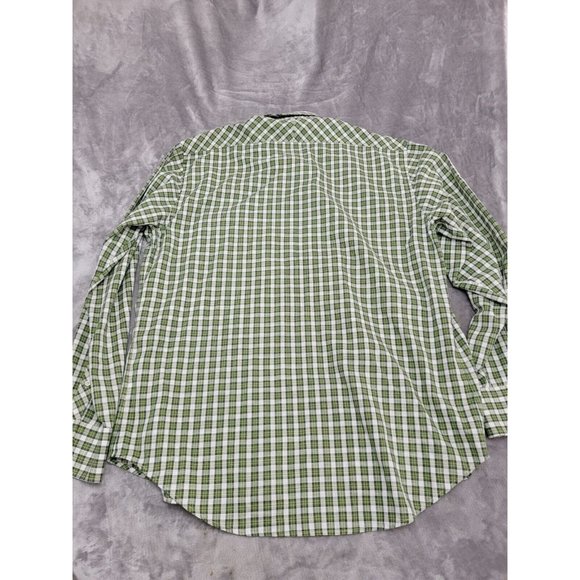 Billy Reid Shirt Mens XXL‎ 2XL Long Sleeve Button Up Standard Cut Plaid Green - Picture 7 of 7